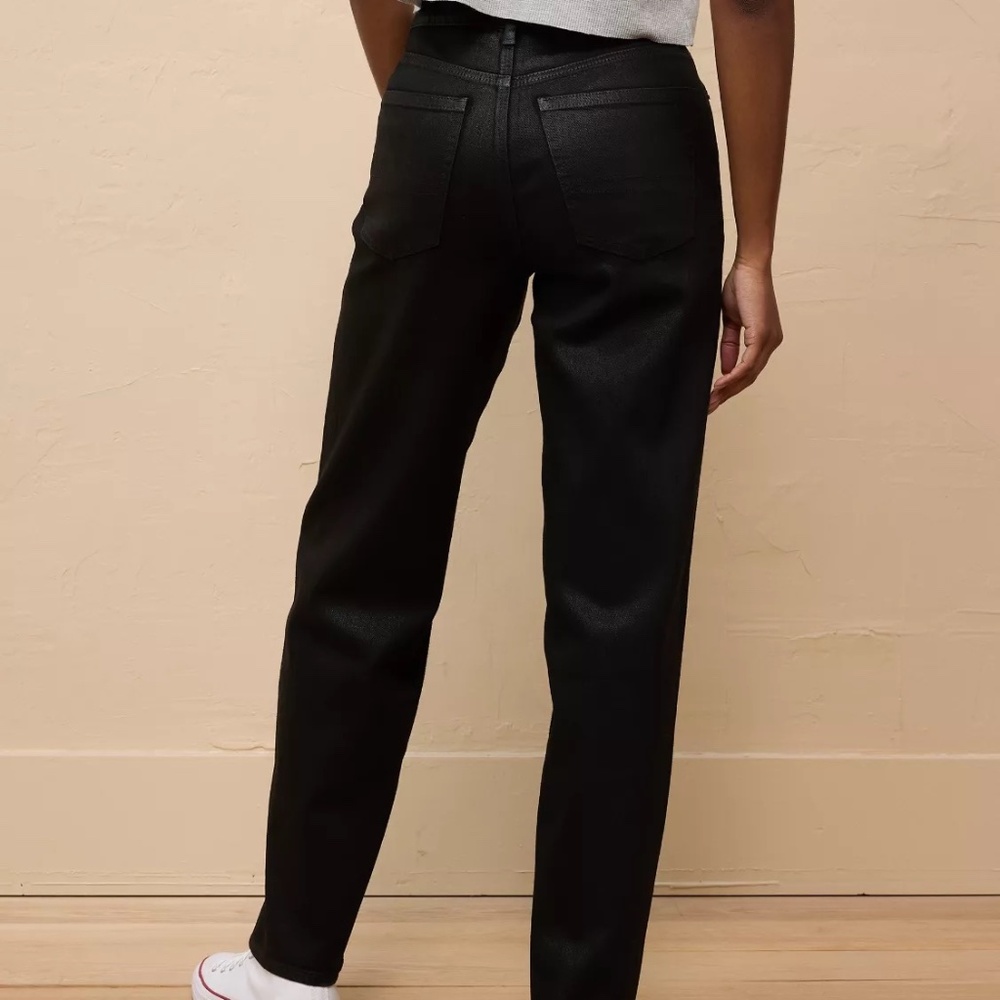 AE Stretch Coated Super High-Waisted Baggy Straight Jean NWT size 12 - Picture 2 of 6